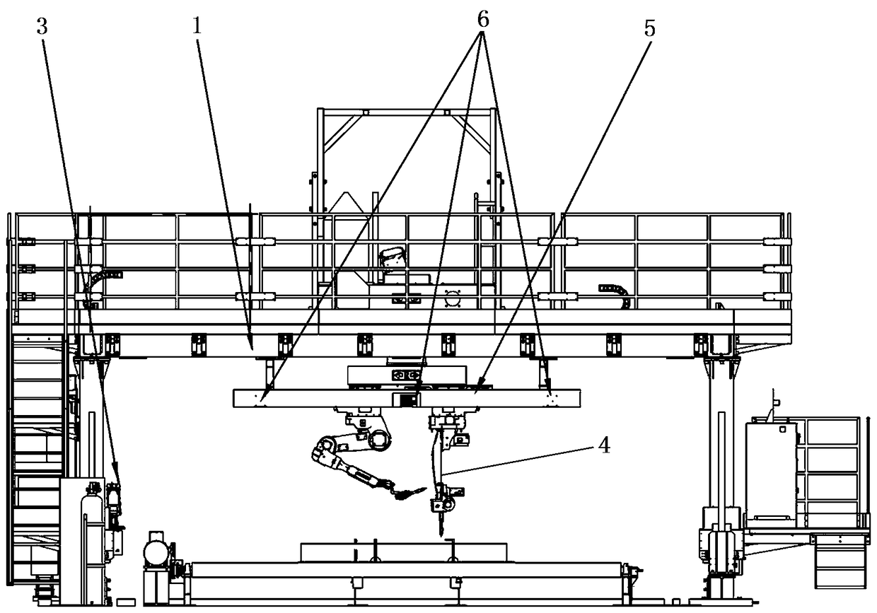 Small assemblage robot online automatic welding device and welding operation method