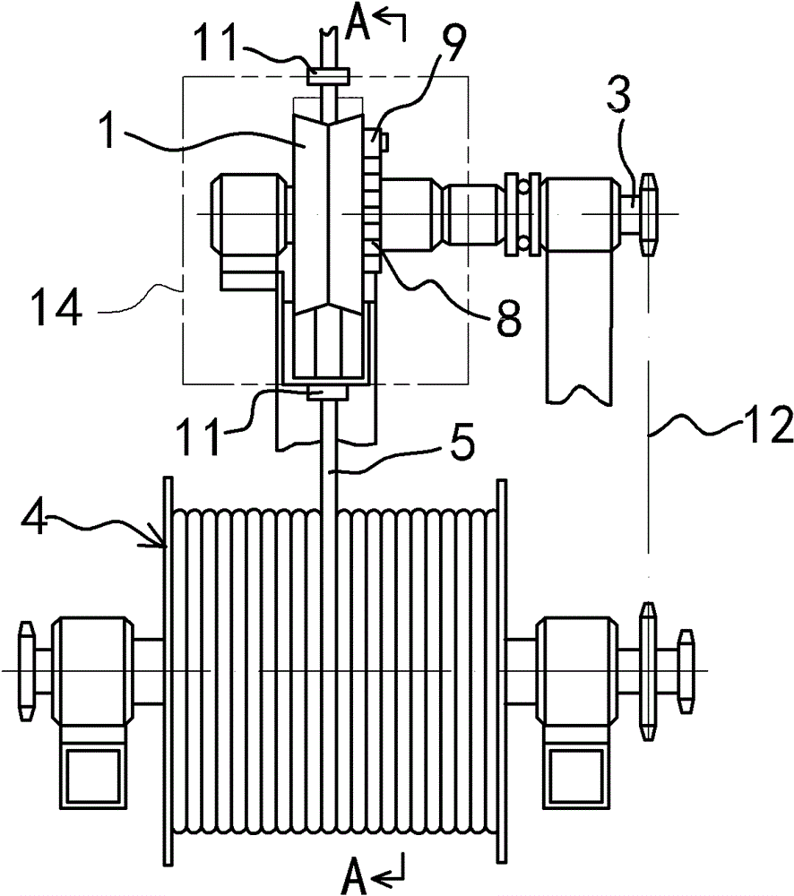 Active rope tensioning device for wire rope