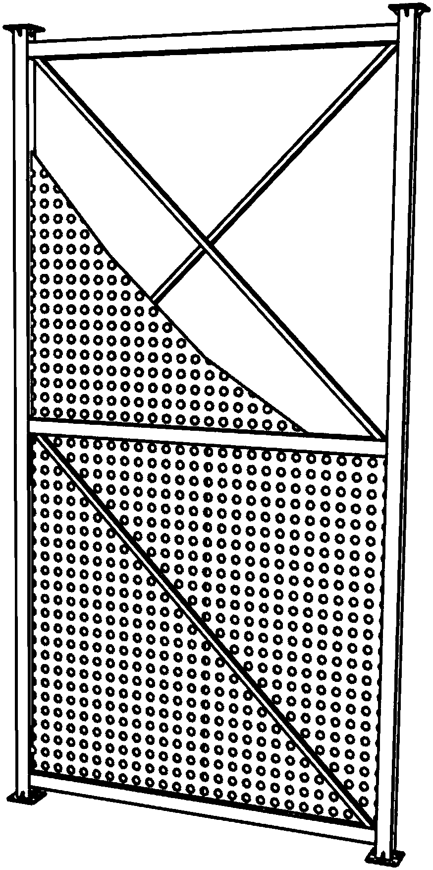 Fabricated truss type light steel frame-punched thin steel plate-concrete composite wall