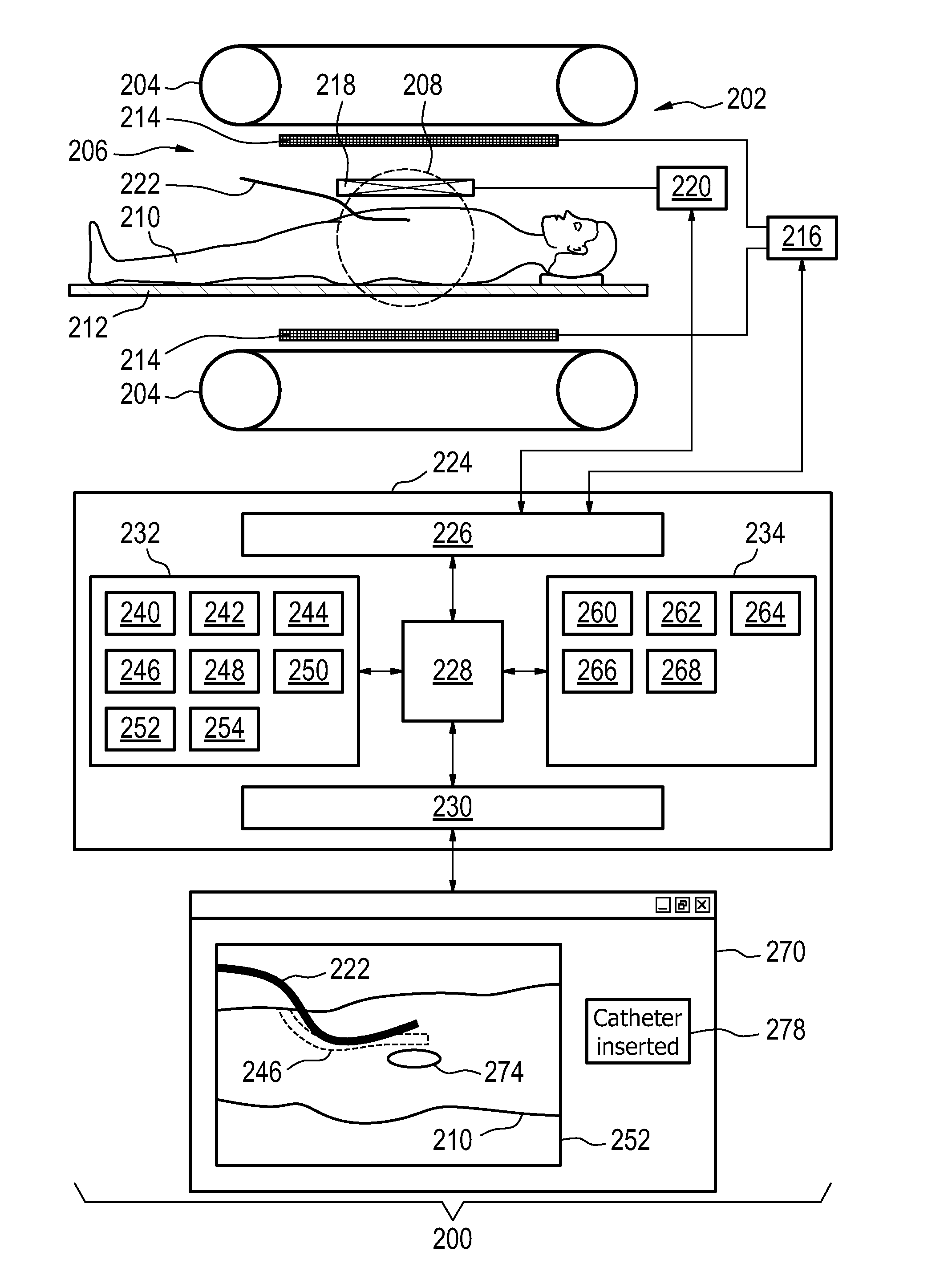 Medical apparatus for displaying the catheter placement position