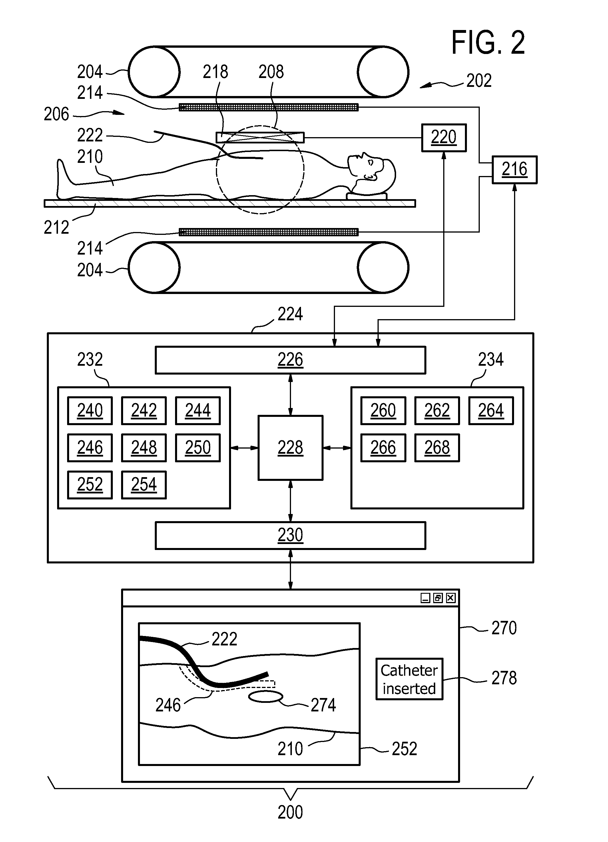 Medical apparatus for displaying the catheter placement position