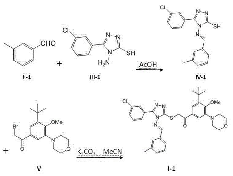 Compounds with terminally-substituted phenyl triazole Schiff base structures and applications of compounds