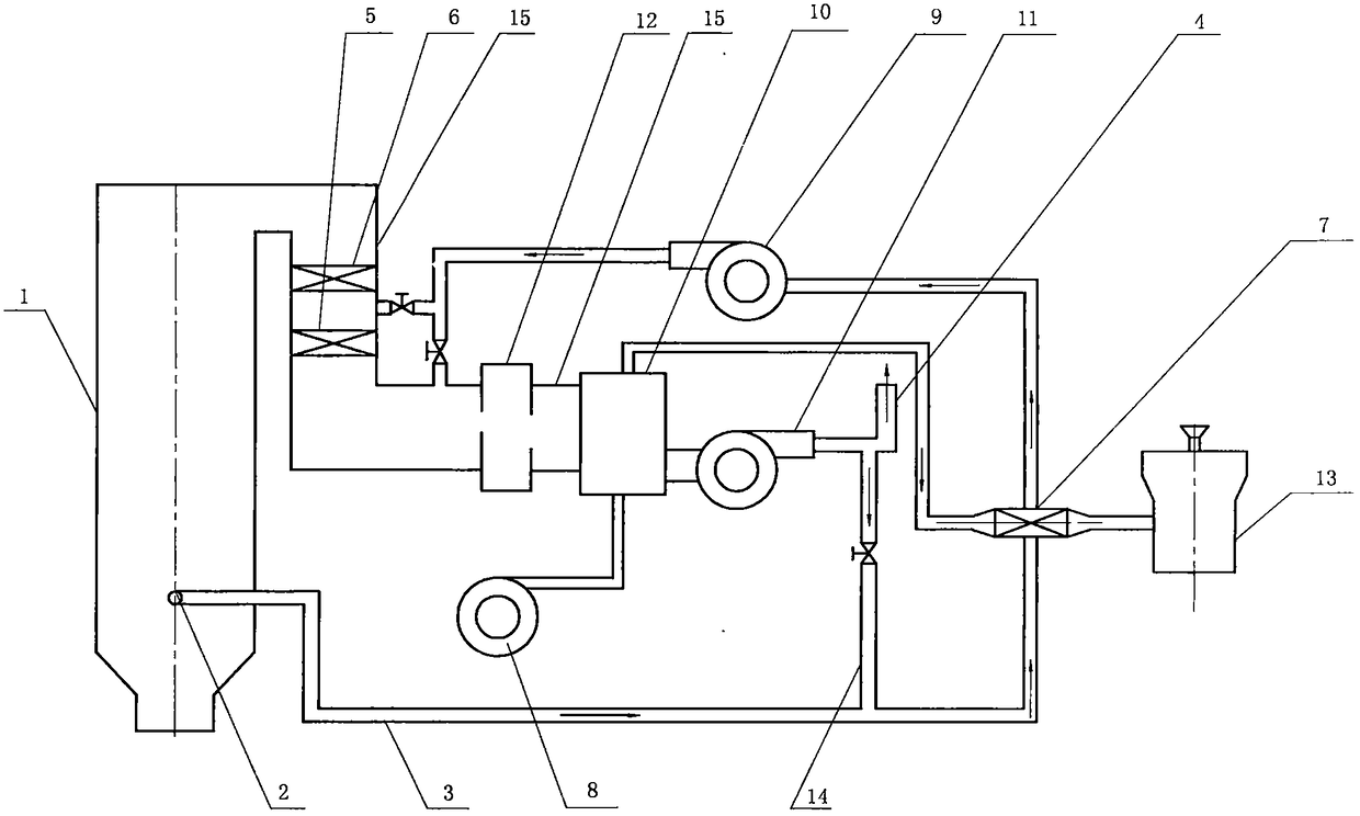 Boiler primary air heating device provided with flue gas tubular heat exchanger