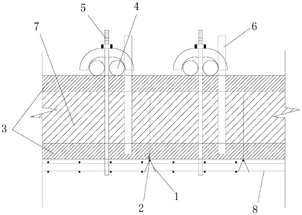 Stair inclined plate type stadium stand template reinforcement system and construction method thereof