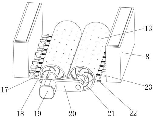 Rice processing polishing and screening device with bran powder removing mechanism