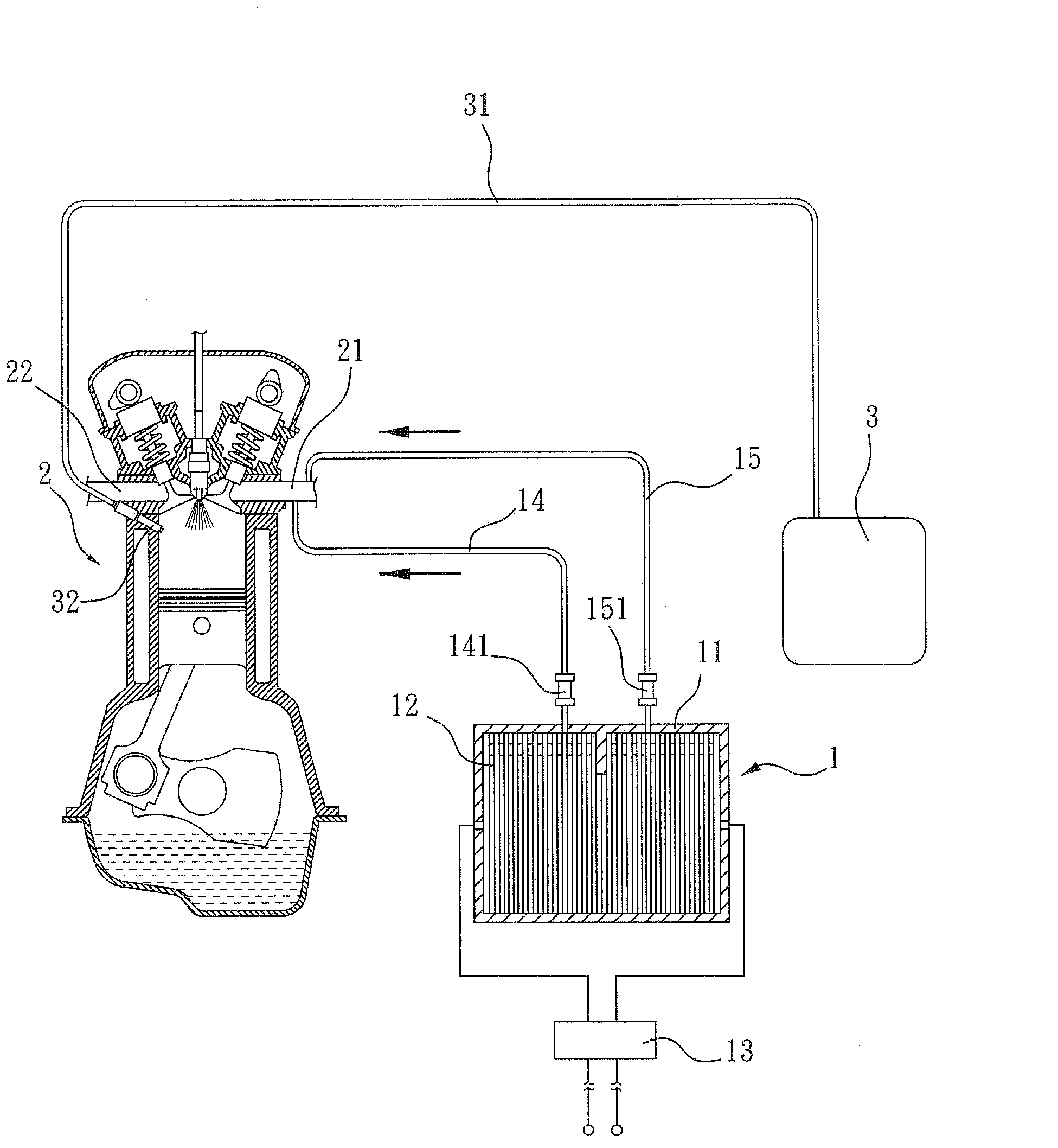 Engine energy-saving carbon-reduction efficiency improving assisting device