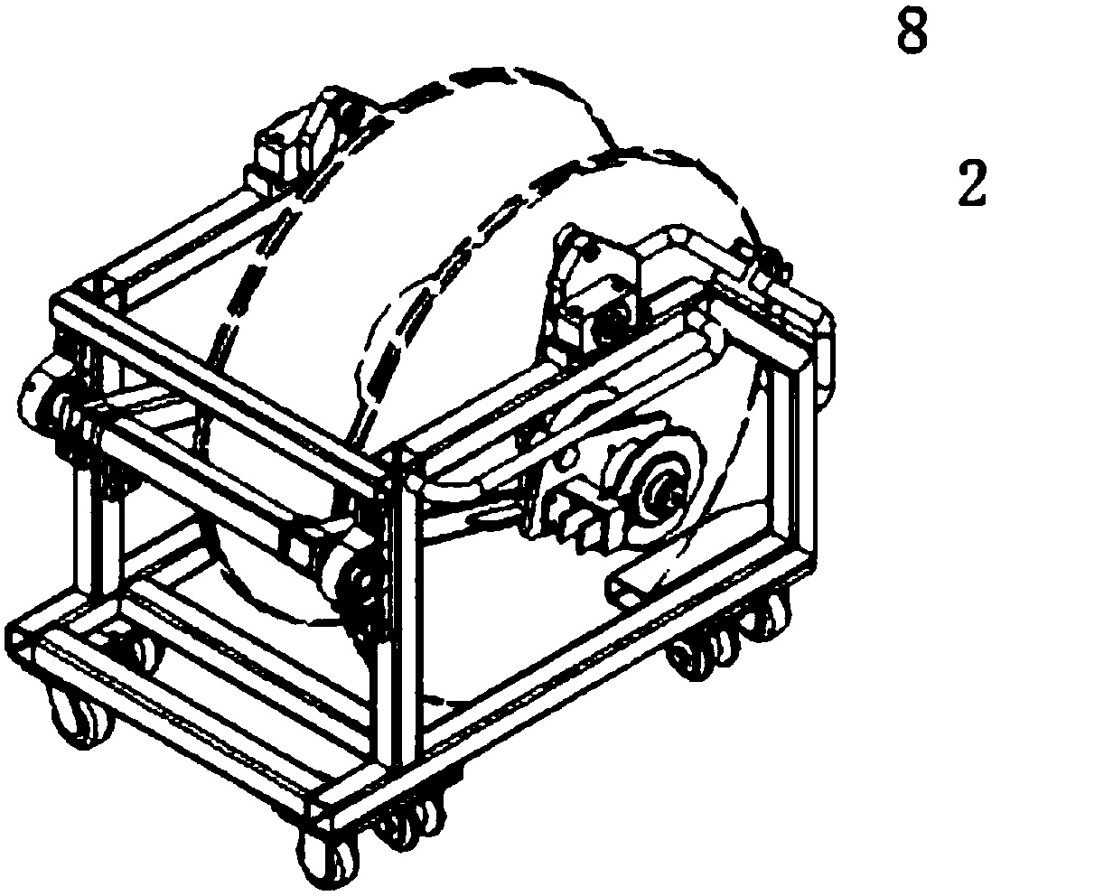 Device for coiling half-product zero-degree belted layer