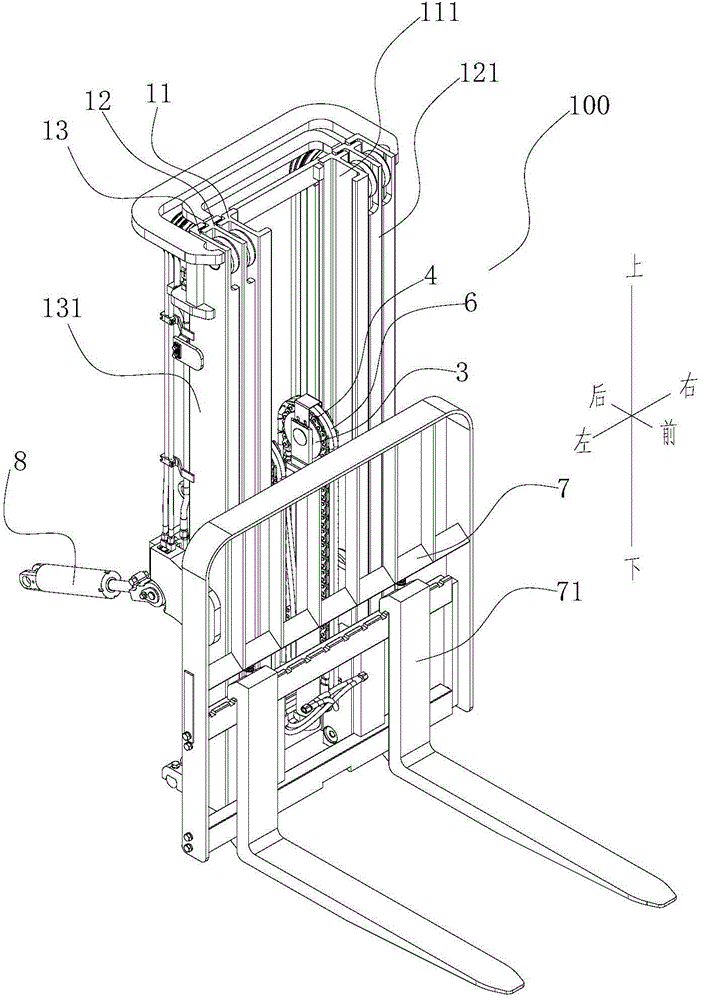 Portal frame assembly used for forklift and forklift with same