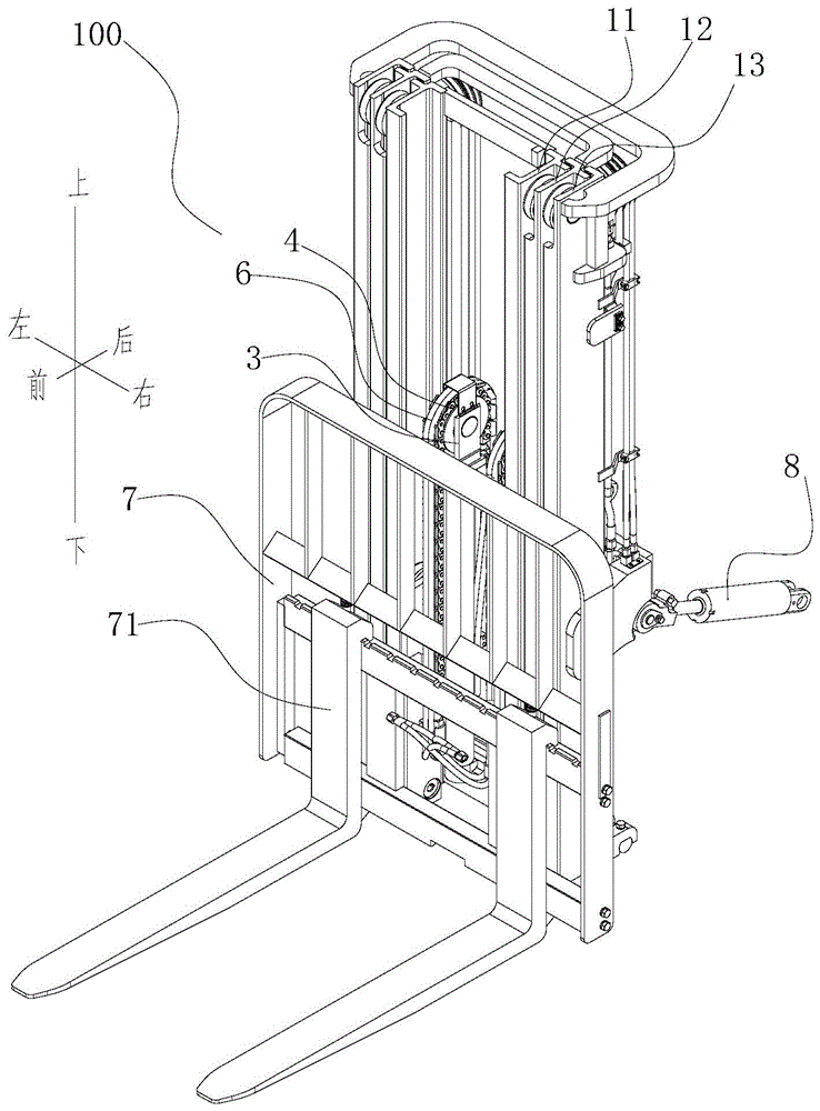 Portal frame assembly used for forklift and forklift with same