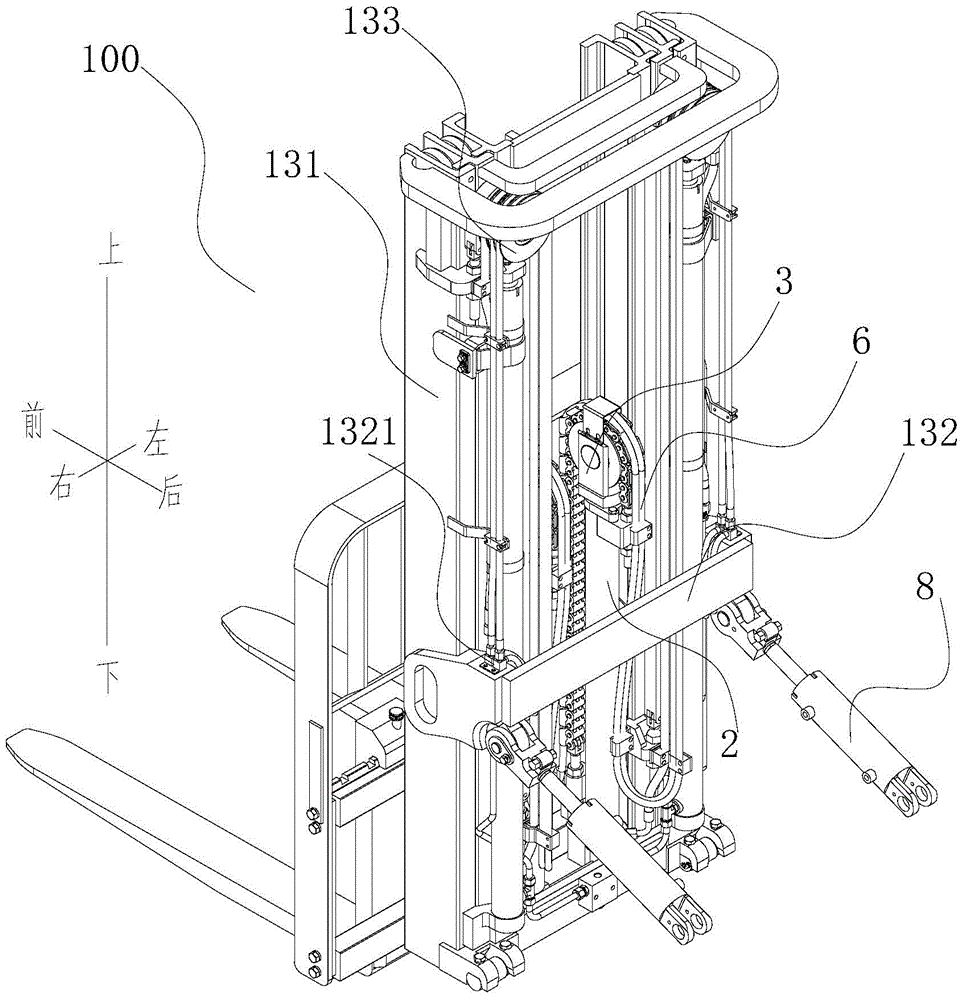 Portal frame assembly used for forklift and forklift with same