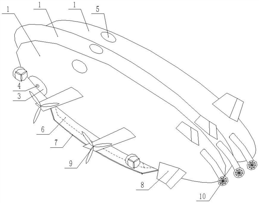 Multi-airbag mixed layout airship