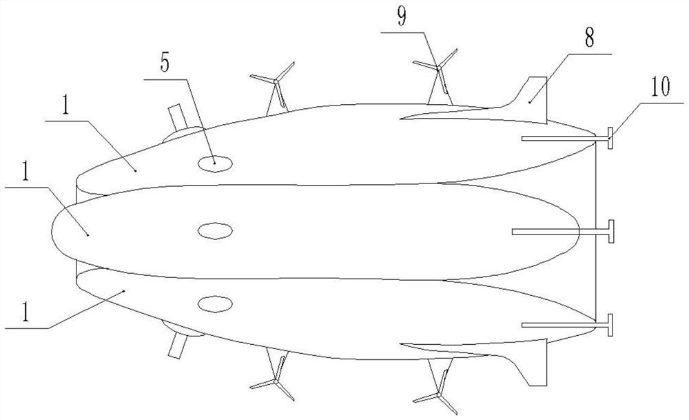 Multi-airbag mixed layout airship