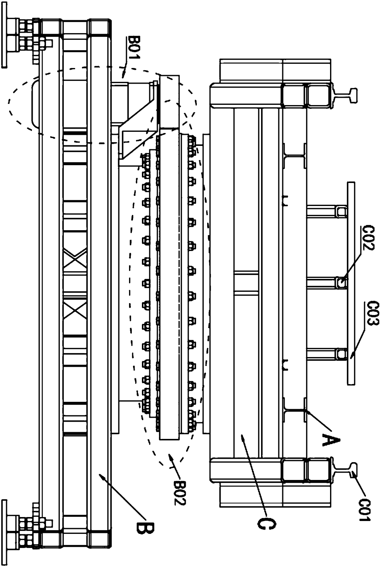 Transfer system for transporting bogies