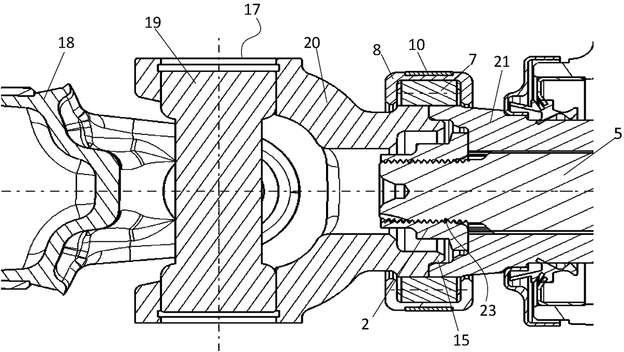 Connecting device for transmission shaft and input shaft