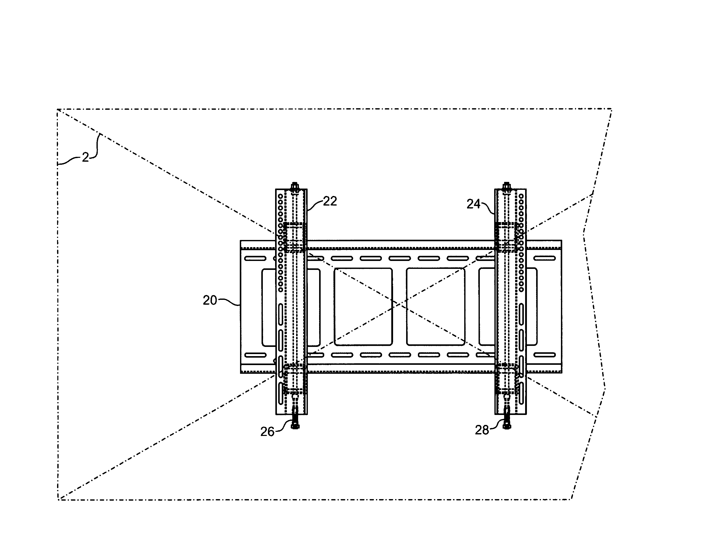 Adjustable mounting bracket for flat panel display