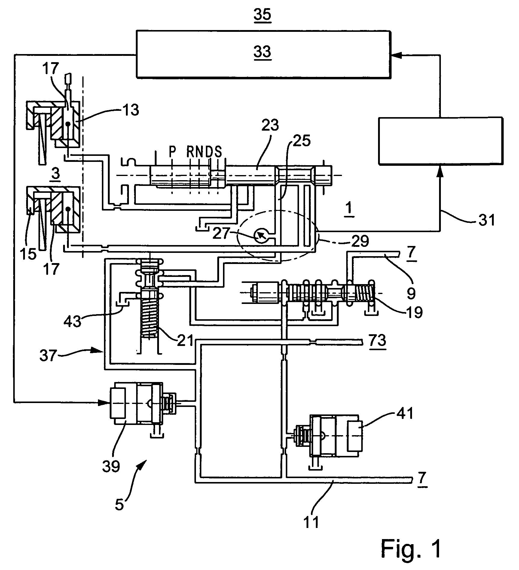 Hydraulic system with a regulating circuit for controlling a motor vehicle transmission with automated actuation of clutches