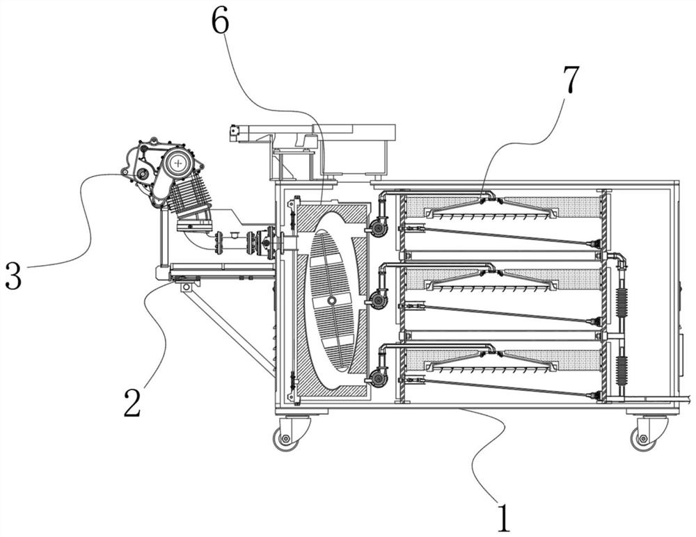 Movable portable three-temperature-zone drying machine