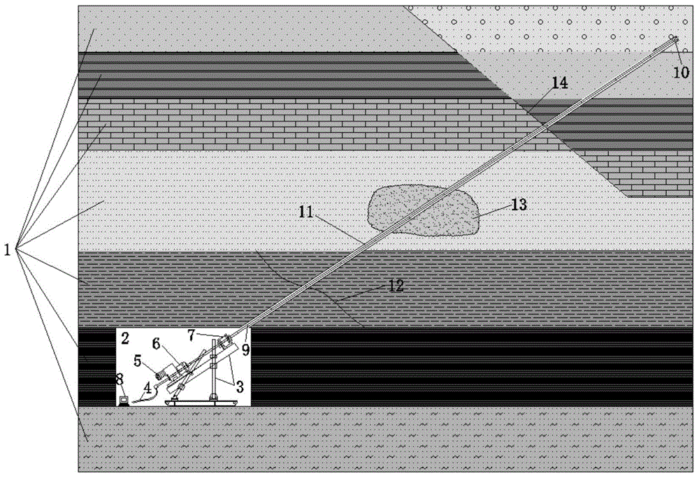 Drilling detection method for coal measure stratum structuring, weak area recognition and stratum inversion