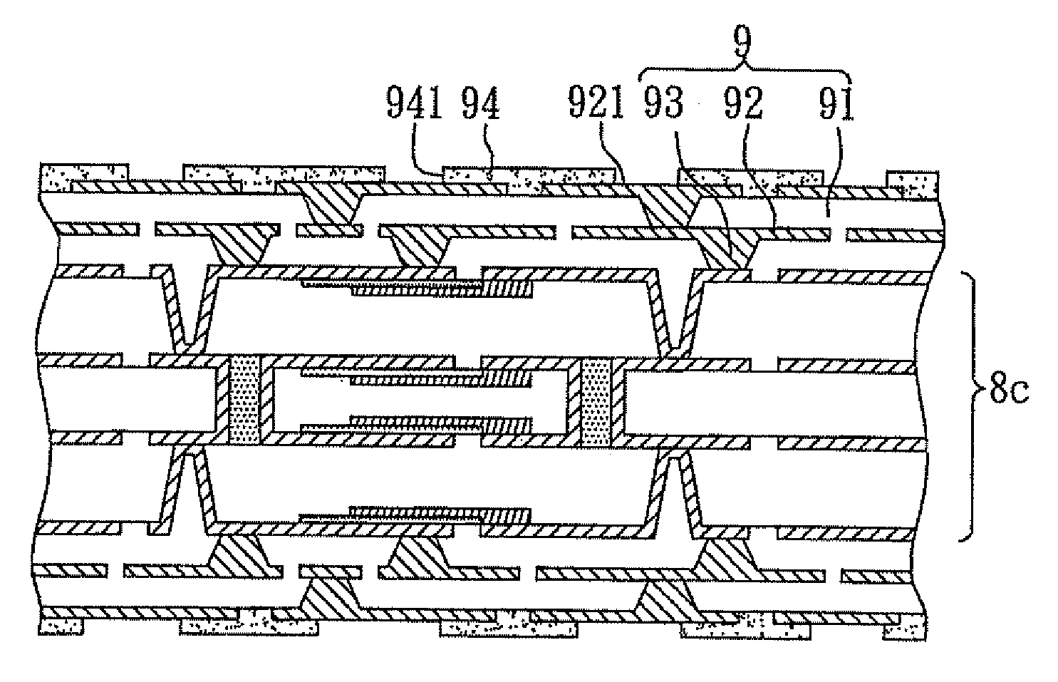 Circuit board structure with capacitors embedded therein and method for fabricating the same