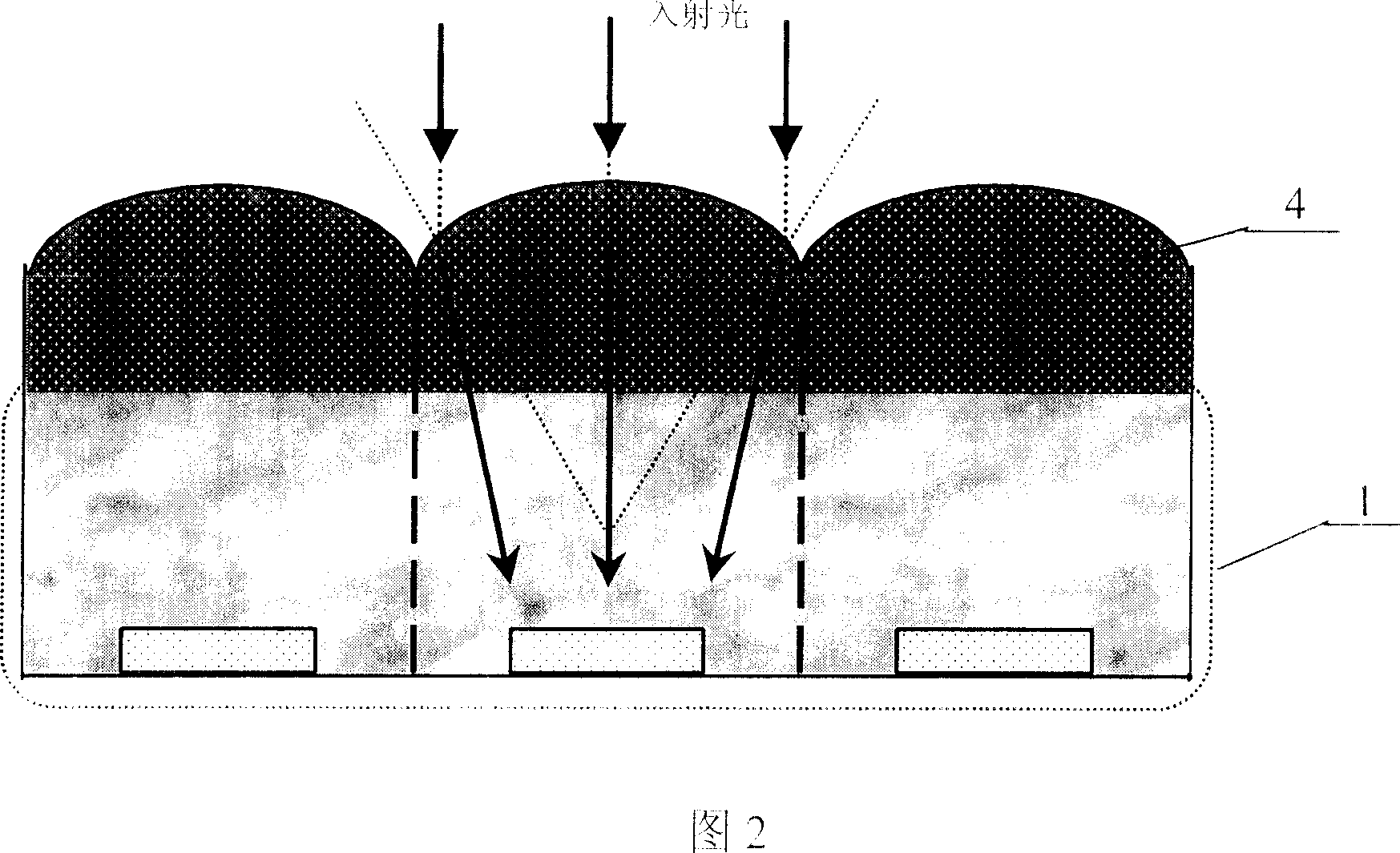 Backward integrated micro-lens infrared focal plane detector and micro-lens producing method