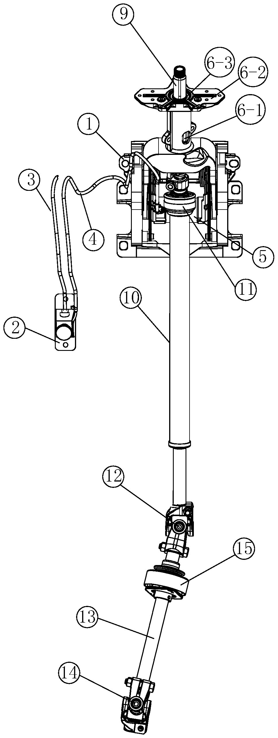 Automobile Steering Wheel Large Travel Pneumatic Steering Column