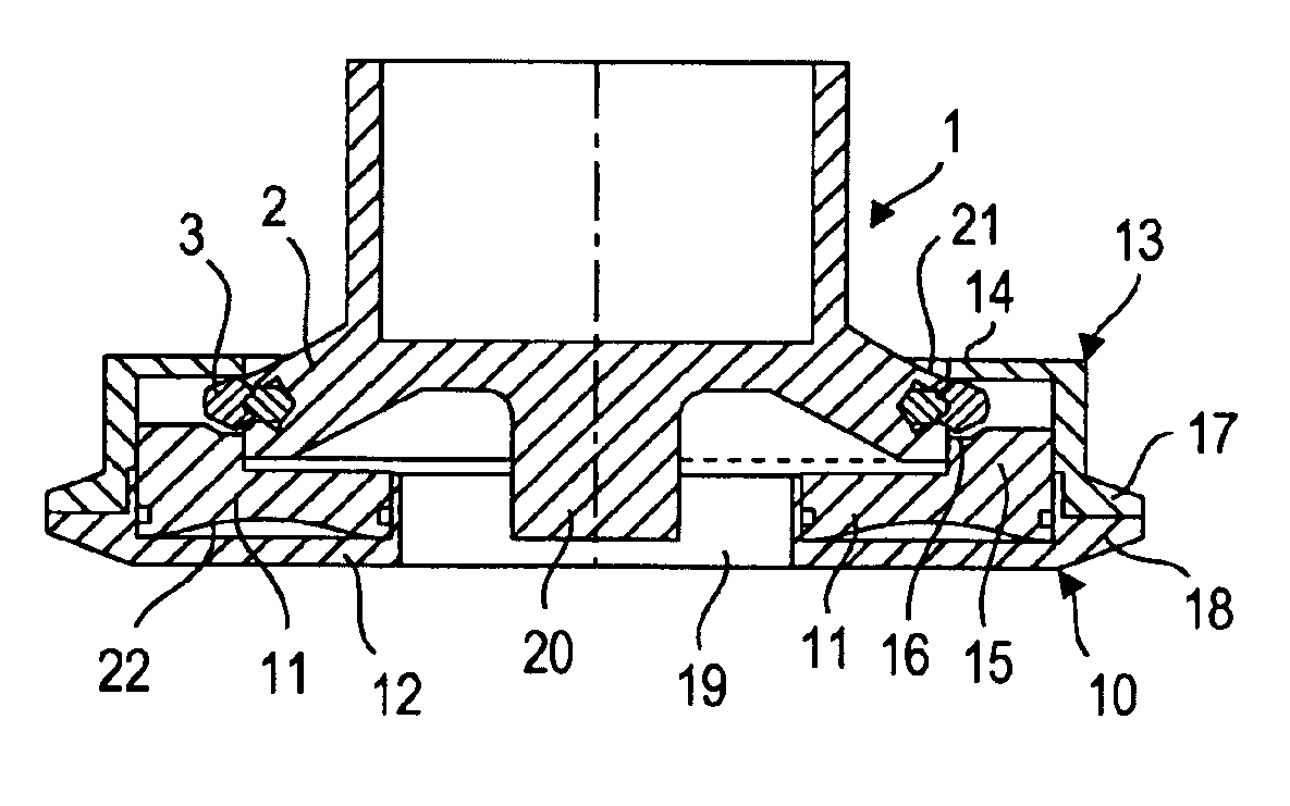 Method of assembling a sealing ring in an outer annular groove