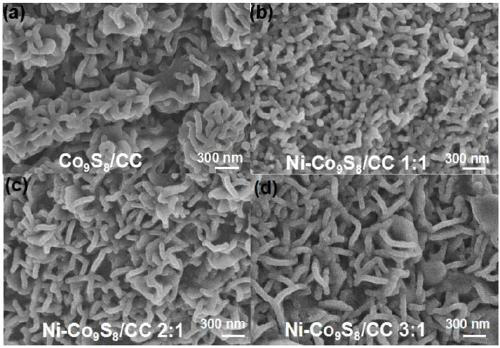 Nickel-doped Co&lt;9&gt;S&lt;8&gt; nano-sheet dual-function electro-catalyst and method for preparing same