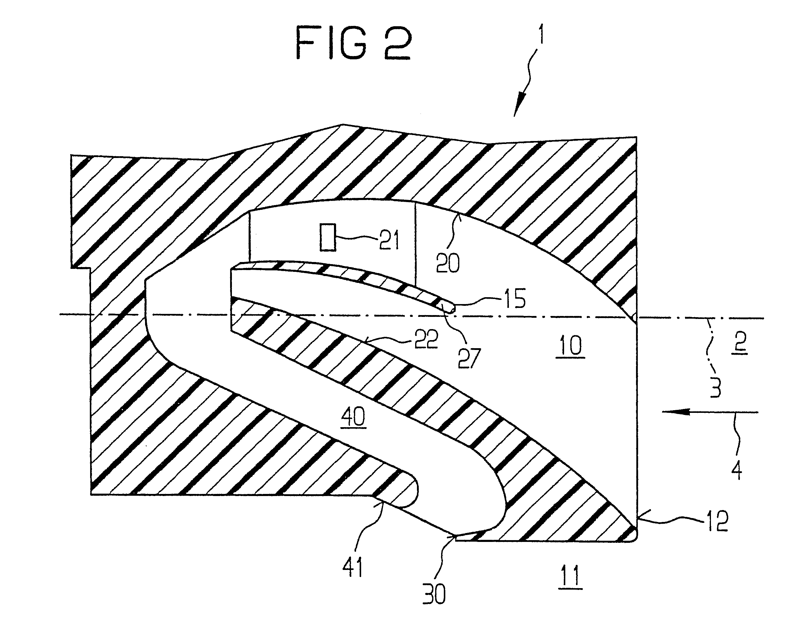 Measuring device for measuring the mass of a medium flowing in a line