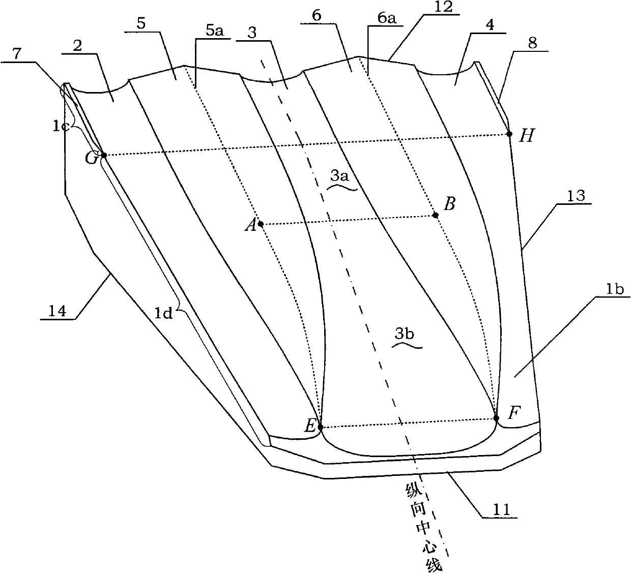 Planing boat with catamaran three-channel hull