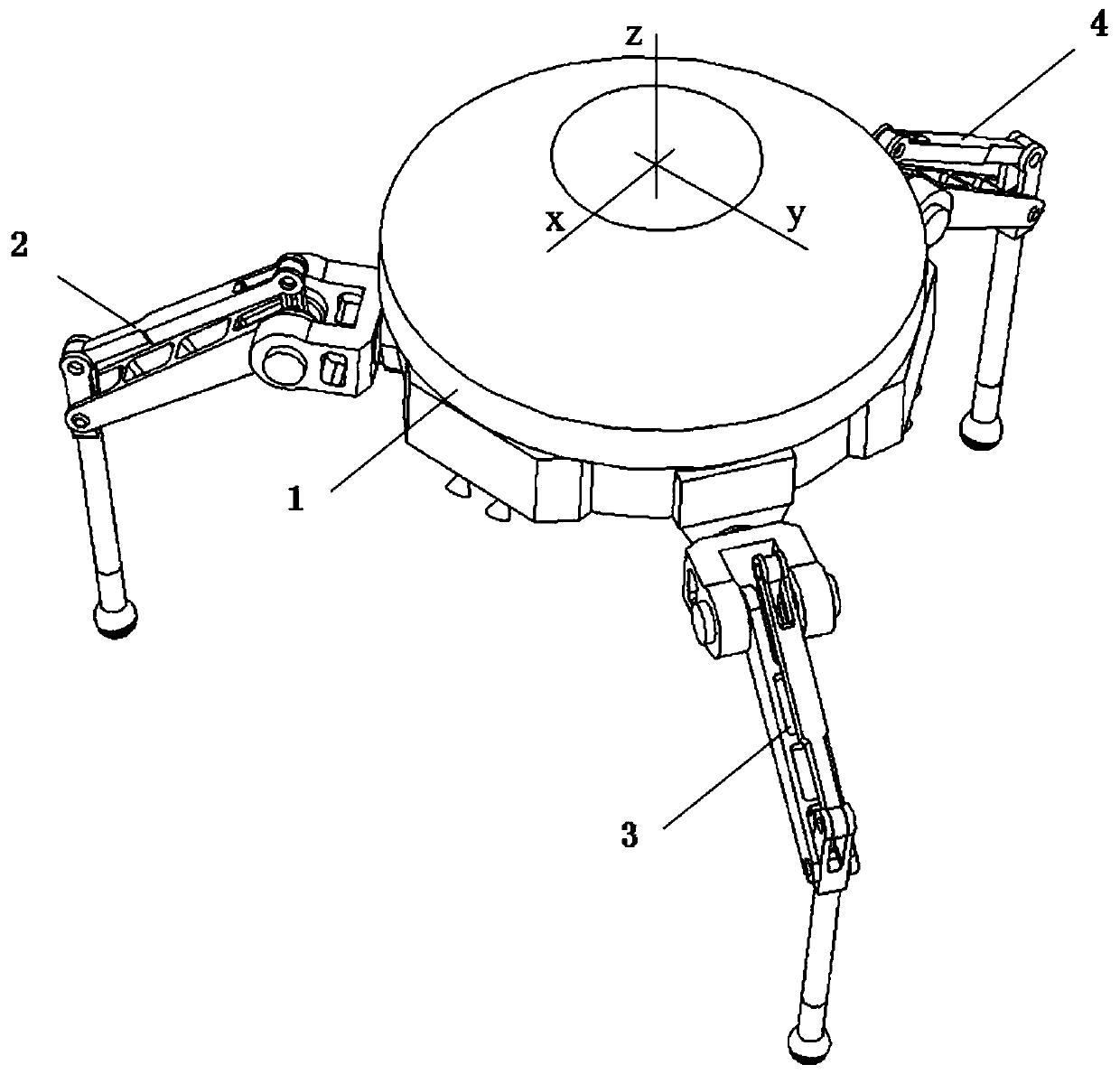 Six-degree-of-freedom active landing buffer device for spacecraft and control method