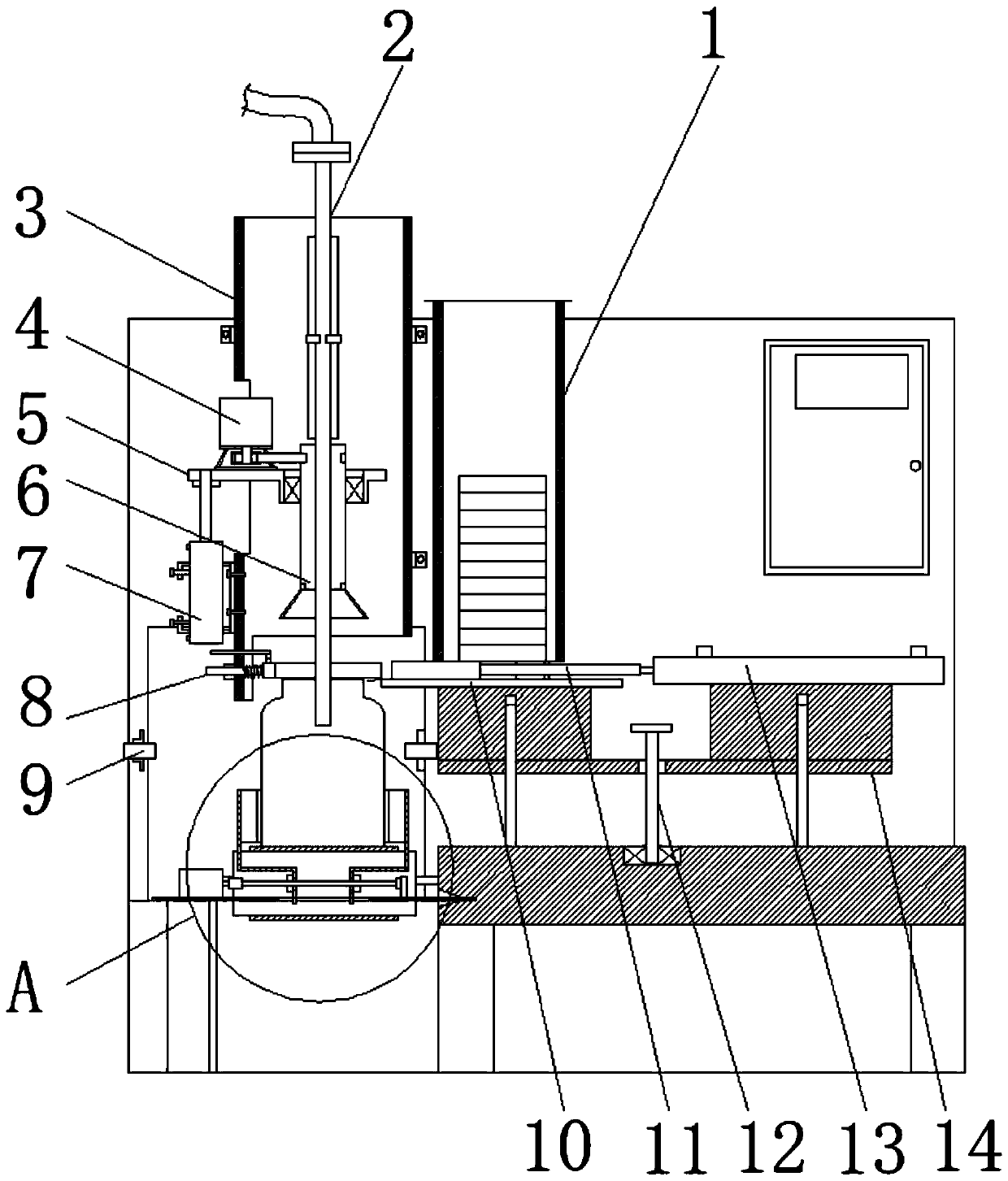 A food filling and sealing device with steam sterilization function