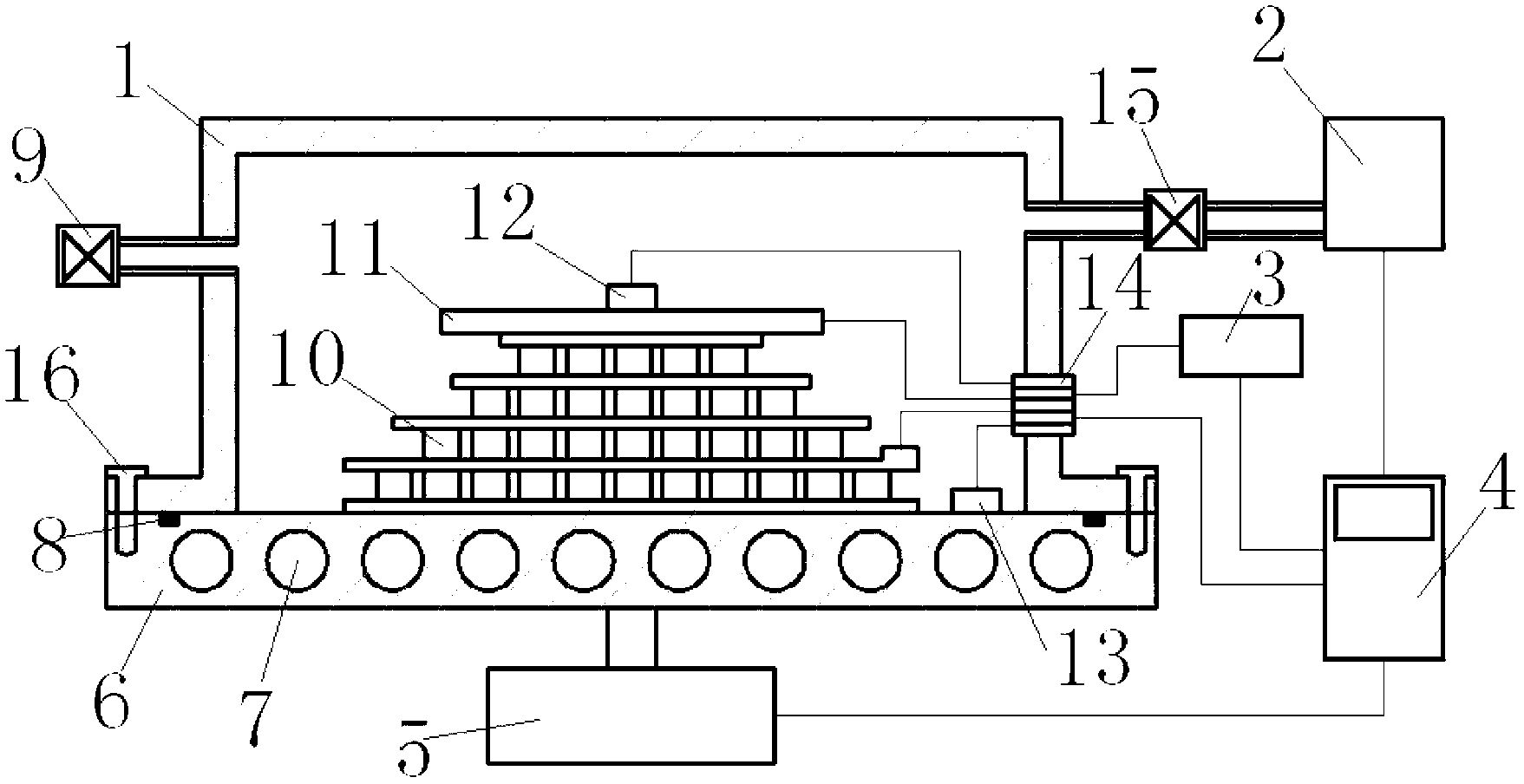 Multistage thermoelectric cooler parameter vacuum testing device