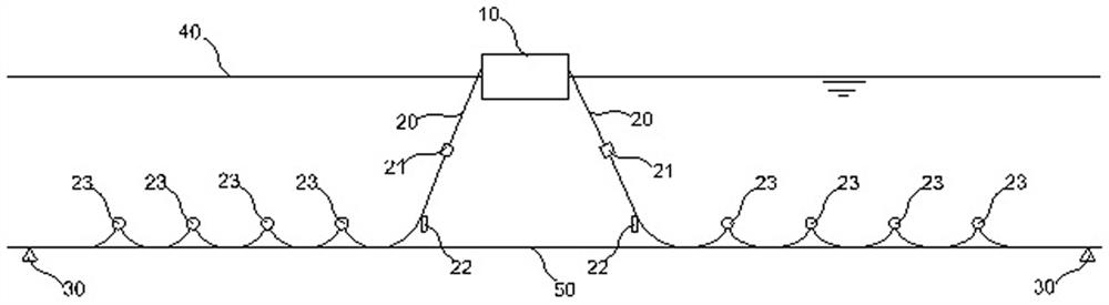 Mooring system for floating type new energy power generation device under shallow water condition