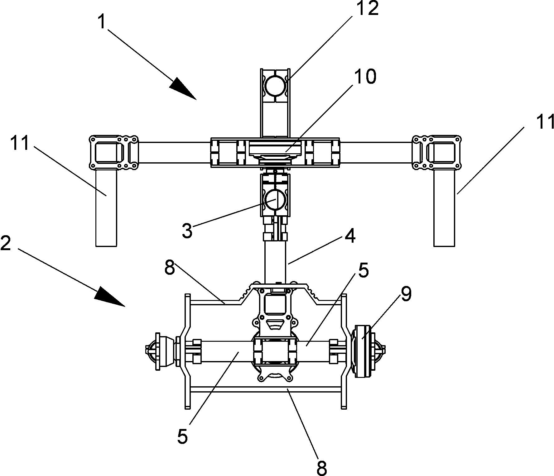 Handheld three-shaft shooting pan and tilt head