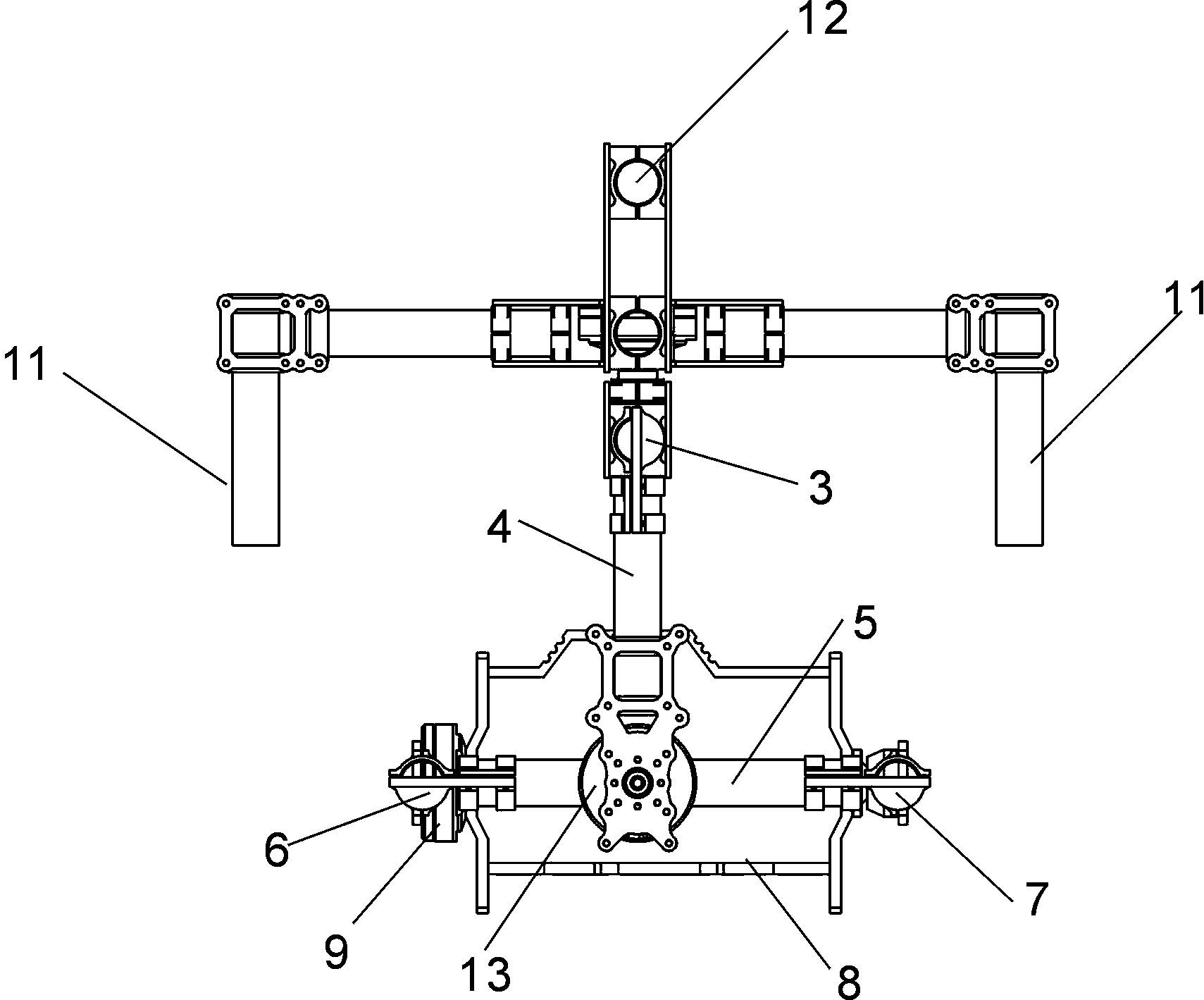 Handheld three-shaft shooting pan and tilt head