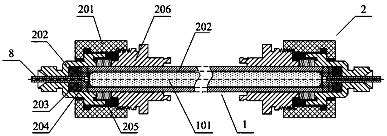 A device for realizing gas cold trap trapping and thermal desorption