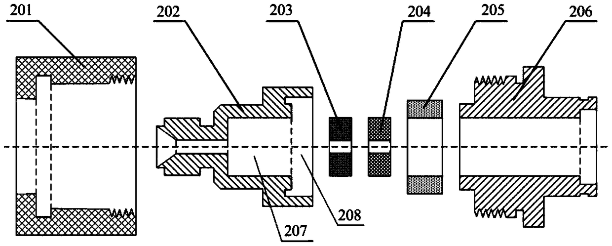 A device for realizing gas cold trap trapping and thermal desorption