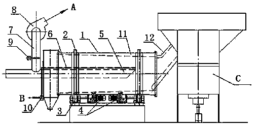 Material-distribution type cooling process of white cement clinker