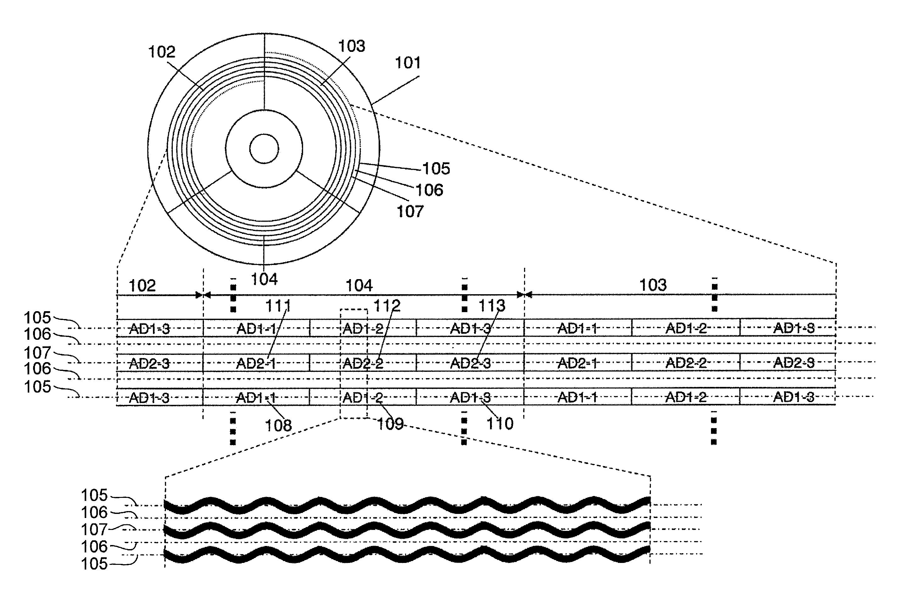 Optical disk recording medium, optical disk device, and recording method