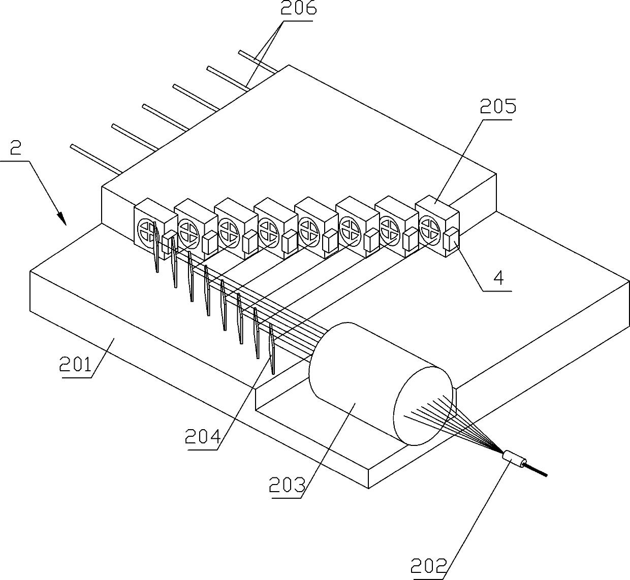 A multi-channel optical fiber synchronous automatic coupling device