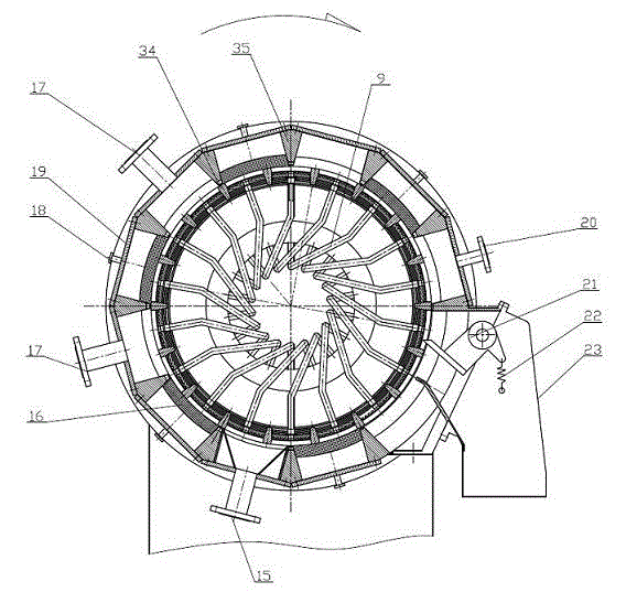 Pressurization rotating drum filtering machine