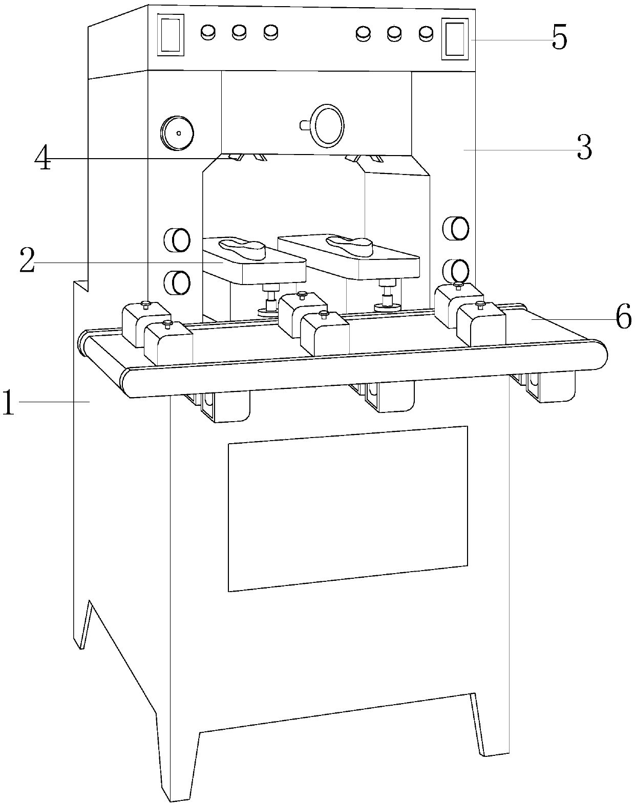 Leather shoe vamp setting machine capable of achieving secondary slow retreating type pressing setting