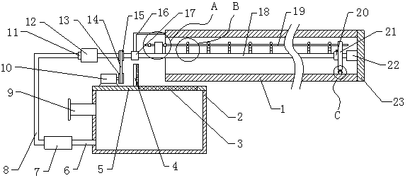 Refuse landfill leachate guiding and discharging pipe dredging device