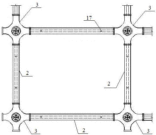 Steel pipe concrete frame with prestressing tendons and construction method thereof