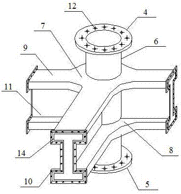 Steel pipe concrete frame with prestressing tendons and construction method thereof