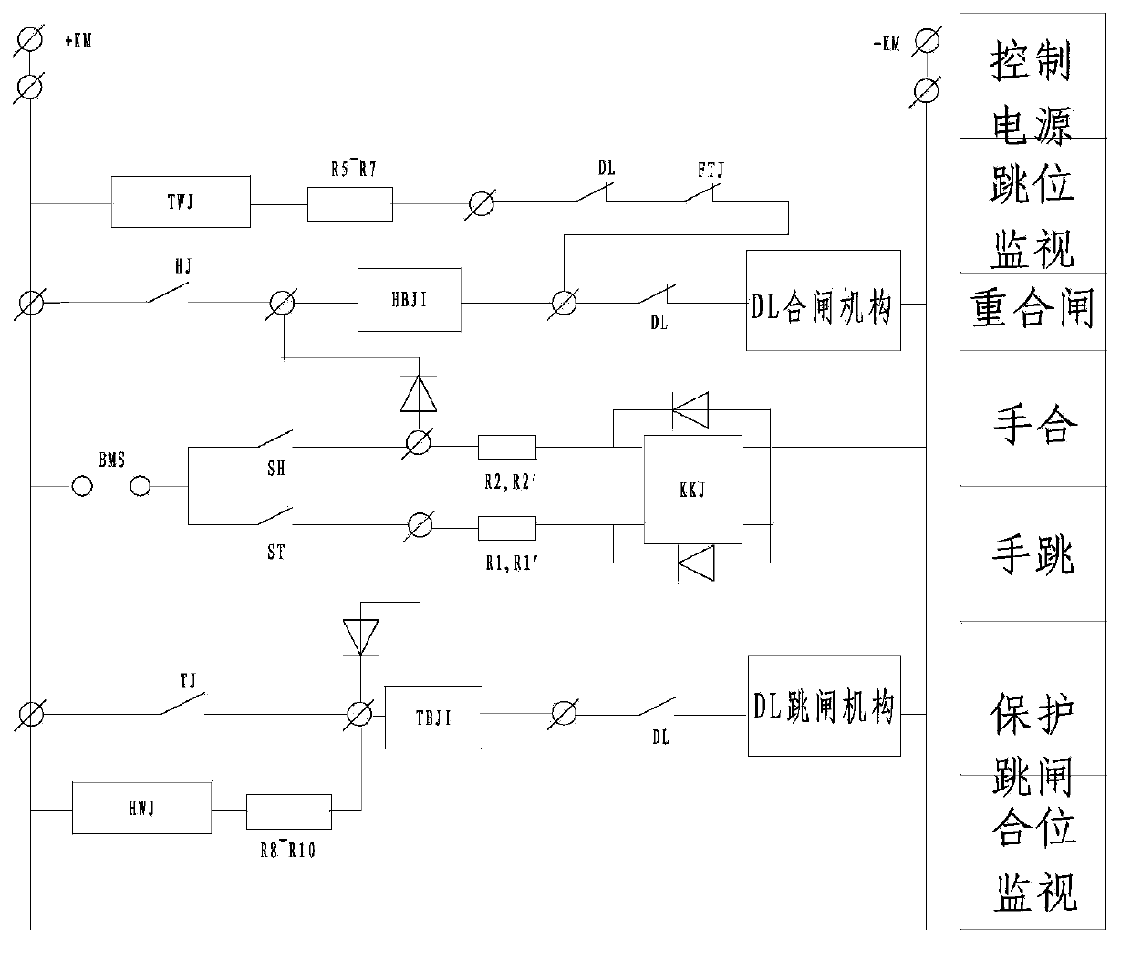 Control circuit of high-voltage circuit breaker