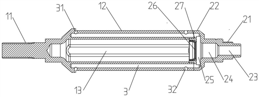 An oil-cooled hollow shaft structure