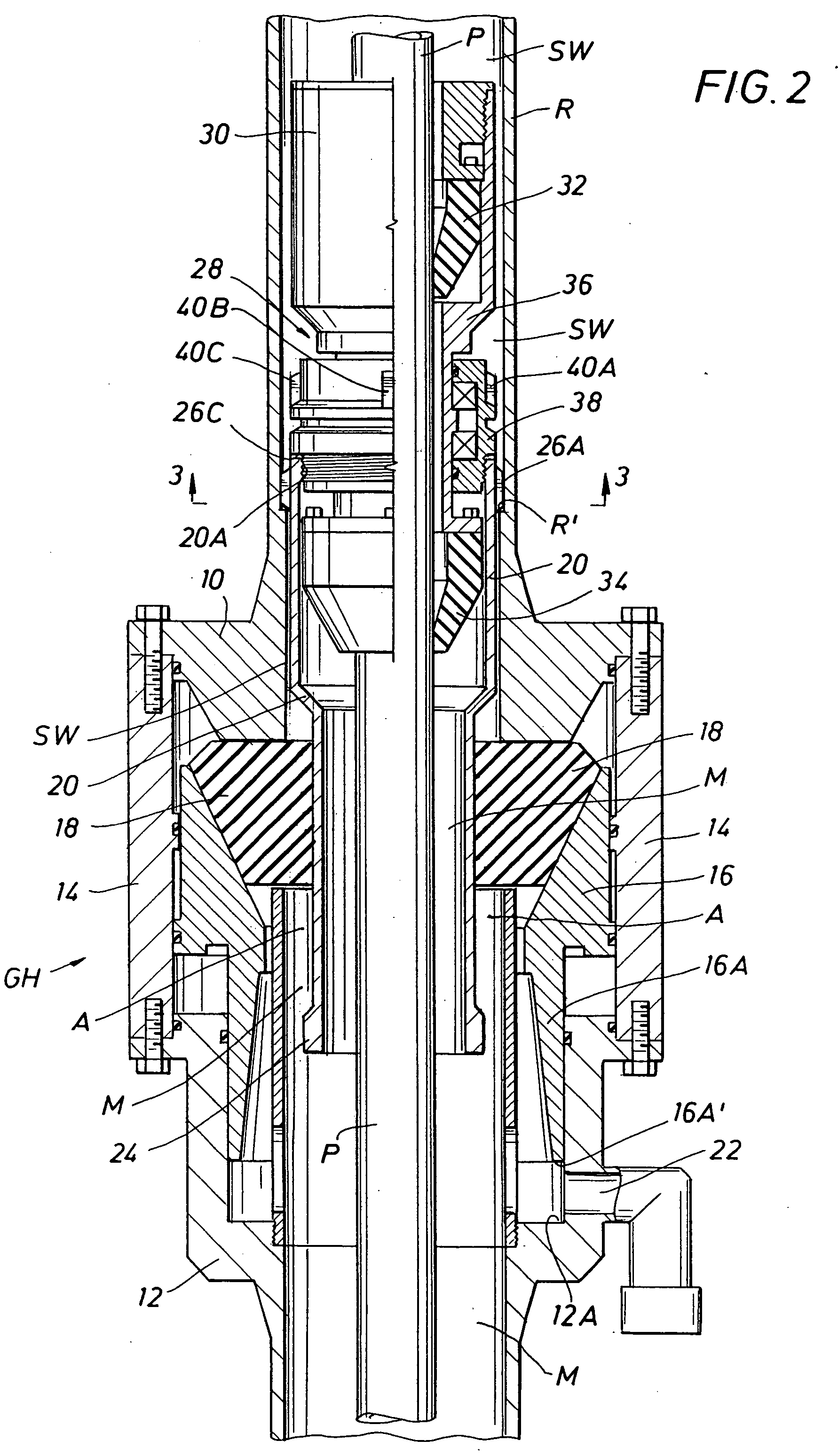 Internal riser rotating control head