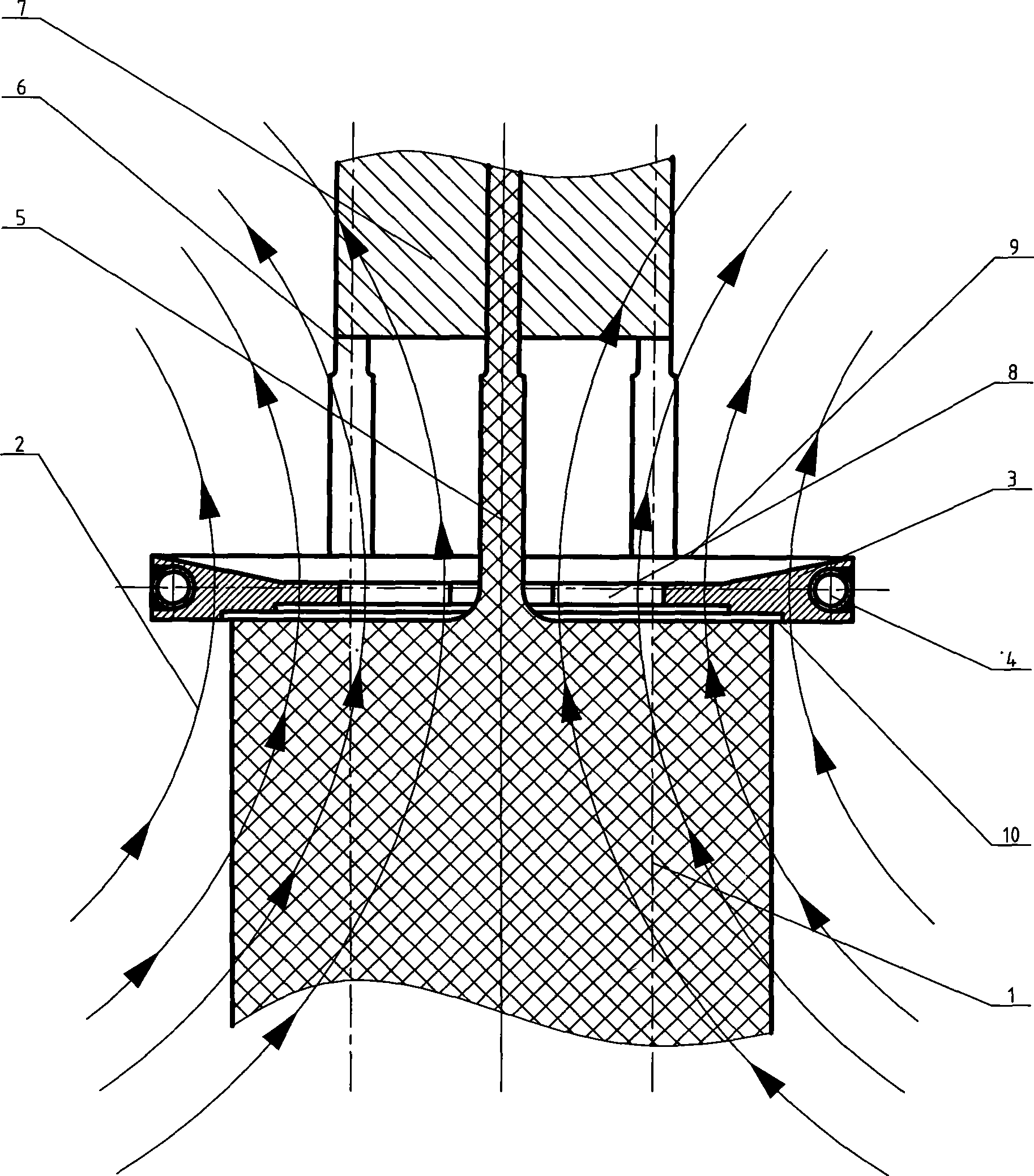 High-frequency coil structure capable of simultaneous producing five silicon cores and other crystal material