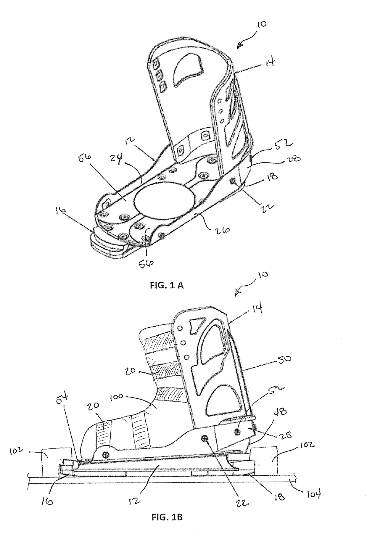 Downhill snow sport boot frame